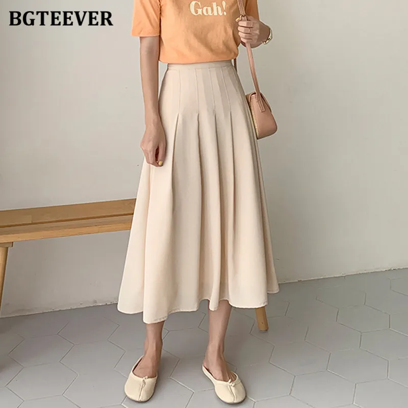 BGTEEVER Chic Elastic High Waist Pleated Mid-length Skirts Women 2021 Spring Summer Loose Female Skirts
BGTEEVER Chic Elastic High Waist Pleated Mid-length Skirts Women 2021 Spring Summer Loose Female Skirts