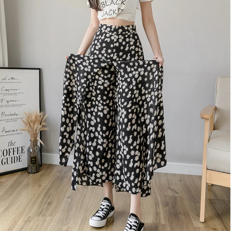 #2137 High Waist Wide Leg Split Chiffon Pants Women Casual Vintage Floral Printed Loose Pants For Women Double Layer Thin Summer
#2137 High Waist Wide Leg Split Chiffon Pants Women Casual Vintage Floral Printed Loose Pants For Women Double Layer Thin Summer
