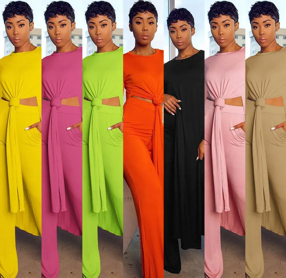 Casual Women Two Piece Set Side Split O-neck Crop Top + Long Pants Streetwear Autumn Winter Clothes For Women tracksuit Outfit
Casual Women Two Piece Set Side Split O-neck Crop Top + Long Pants Streetwear Autumn Winter Clothes For Women tracksuit Outfit