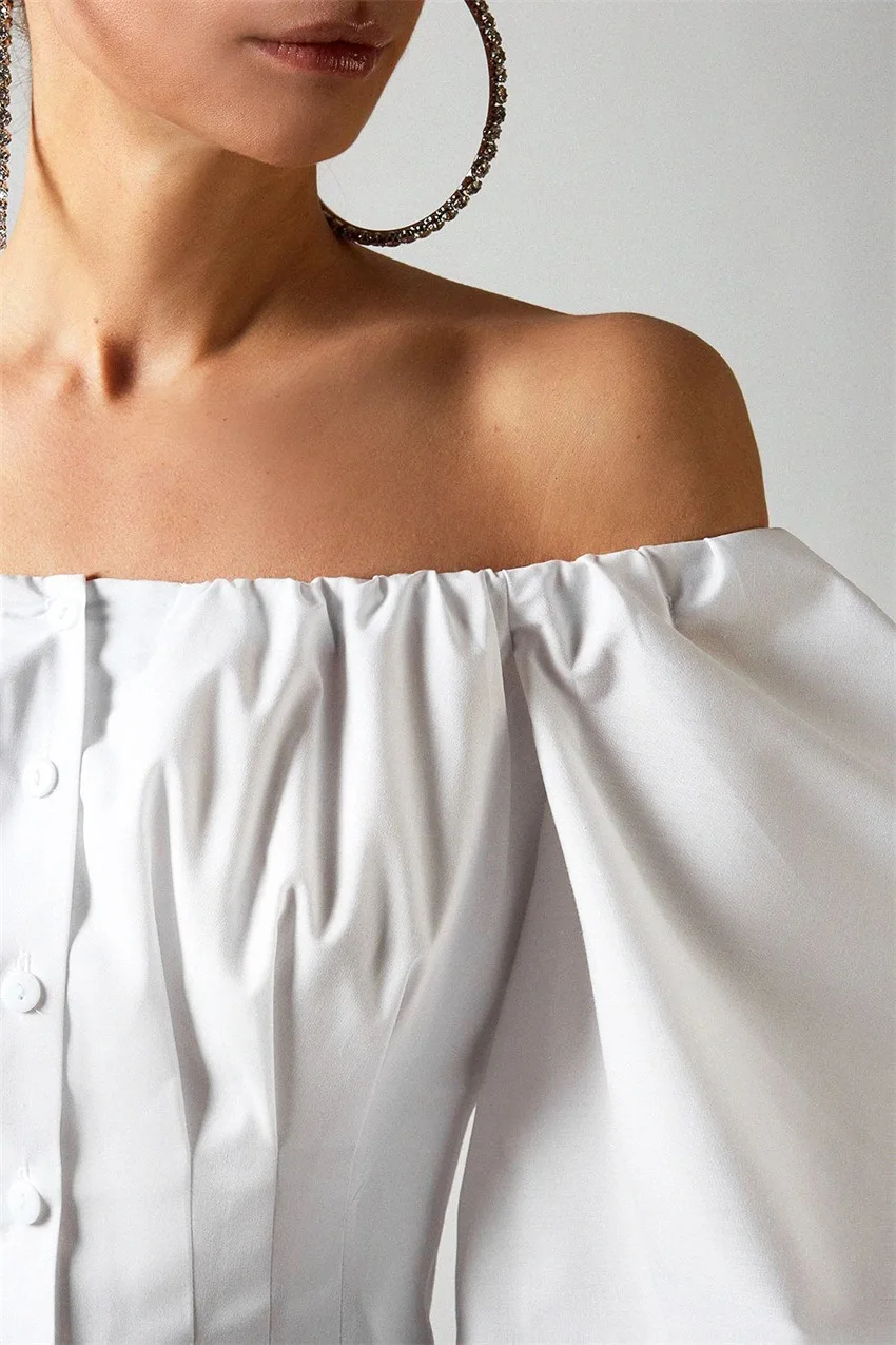 2021 European and American Sexy Women's Dress with Bubble Sleeves and One Shoulder French Temperament Slim Solid Color Skirt
2021 European and American Sexy Women's Dress with Bubble Sleeves and One Shoulder French Temperament Slim Solid Color Skirt