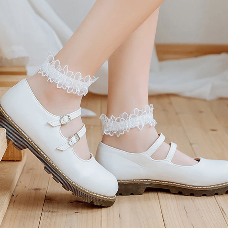 Women Lace Ruffle Crystal Transparent Socks Lolita Princess Sweet Retro Socks Girls Candy Color Ultra Thin Ankle Sock 5pairs Lot
Women Lace Ruffle Crystal Transparent Socks Lolita Princess Sweet Retro Socks Girls Candy Color Ultra Thin Ankle Sock 5pairs Lot