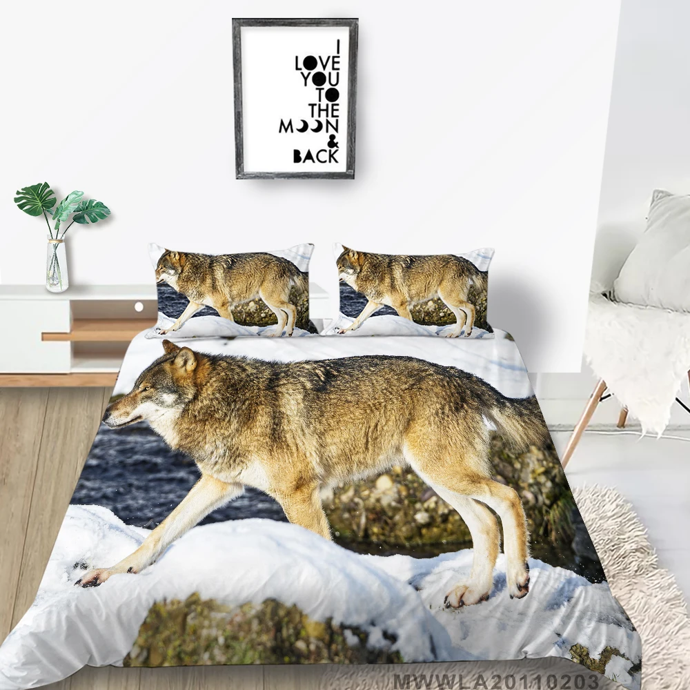 Wolf Series Bed Set Snow Mountain 3D Blue Sea Duvet Cover Twin Queen King Full Double Single 3D Animal Print Bedding Set 
Wolf Series Bed Set Snow Mountain 3D Blue Sea Duvet Cover Twin Queen King Full Double Single 3D Animal Print Bedding Set