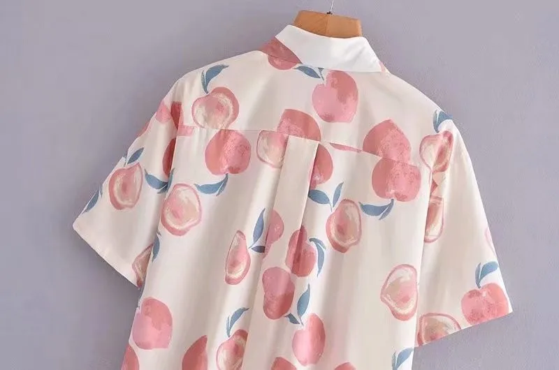 TMODA1407 2021 Summer Women Vintage Peach Print Blouses Short Sleeve Chiffon Lady Elegant Chic Sweet Female Loose Shirt Tops
TMODA1407 2021 Summer Women Vintage Peach Print Blouses Short Sleeve Chiffon Lady Elegant Chic Sweet Female Loose Shirt Tops