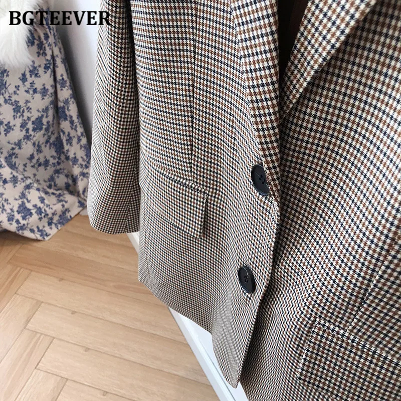BGTEEVER Vintage Lattice Suit Jacket Coat Office Ladies Blazer 2020 Single-breasted Autumn Women Jacket Plaid blaser femme
BGTEEVER Vintage Lattice Suit Jacket Coat Office Ladies Blazer 2020 Single-breasted Autumn Women Jacket Plaid blaser femme