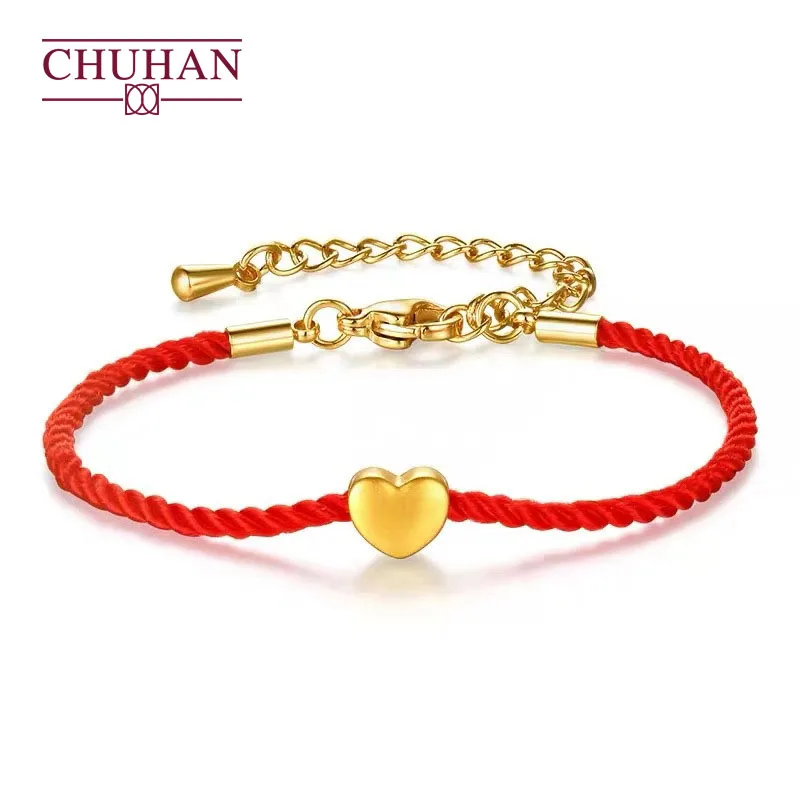 CHUHAN Au999 Pure Gold Love Heart Red String Bracelet 3D Hard Gold Female Couple Bracelet Exquisite All-match Jewelry for girls
CHUHAN Au999 Pure Gold Love Heart Red String Bracelet 3D Hard Gold Female Couple Bracelet Exquisite All-match Jewelry for girls