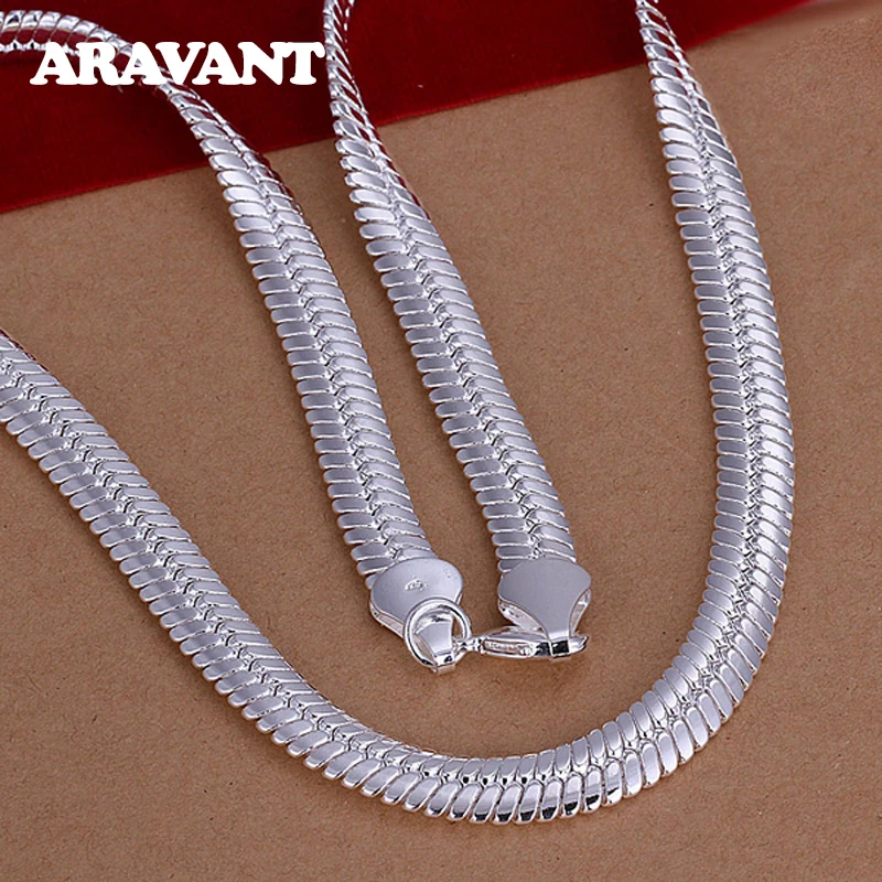 925 Silver 10MM 20inch Flat Snake Chain Necklace For Men Women Silver Necklaces Fashion Jewelry
925 Silver 10MM 20inch Flat Snake Chain Necklace For Men Women Silver Necklaces Fashion Jewelry