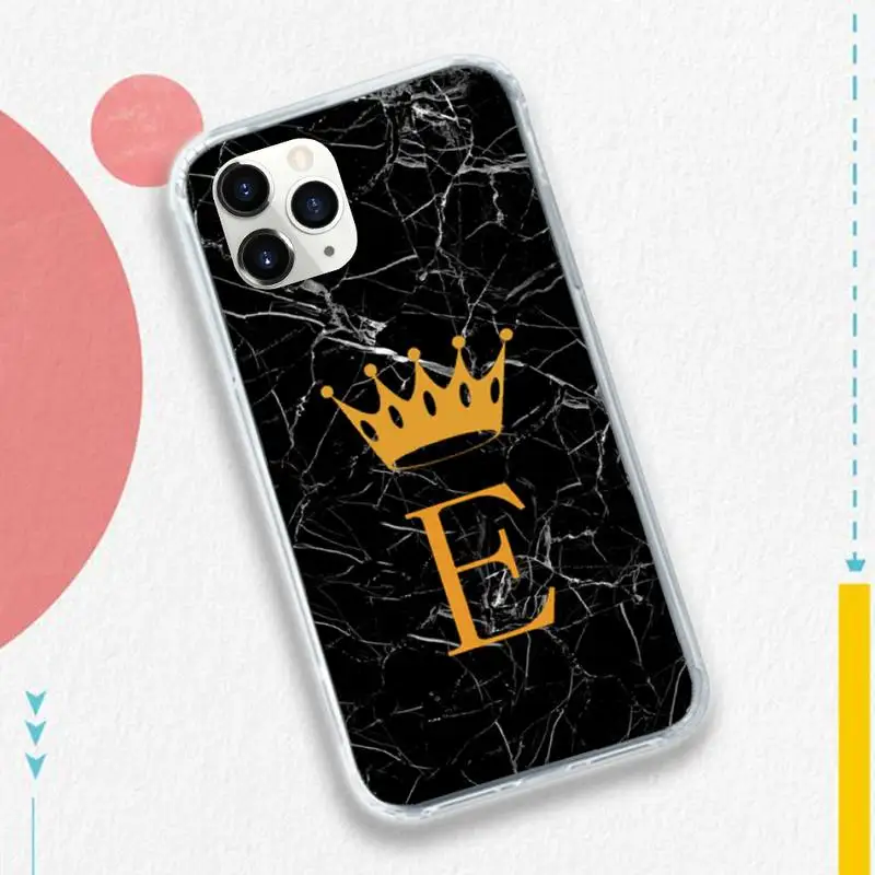 Custom name Letter Black Marble Gold crown Phone Case for iPhone 11 12 pro XS MAX 8 7 6 6S Plus X 5S SE 2020 XR
Custom name Letter Black Marble Gold crown Phone Case for iPhone 11 12 pro XS MAX 8 7 6 6S Plus X 5S SE 2020 XR