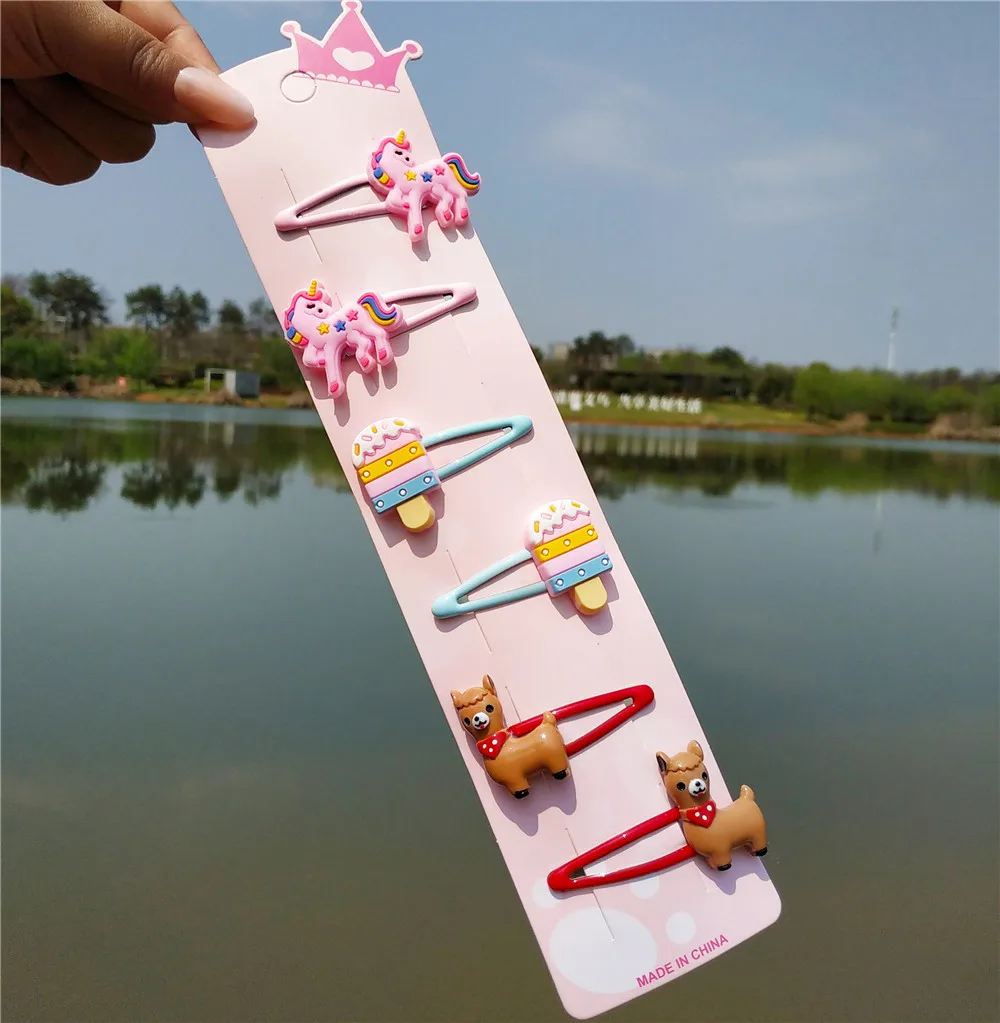 6 Pcs/lot Hair Clip Pins Unicorn Alpaca Ice Cream Animal Hairpins Kids Hair Accessories for Girls Decorations gift Jewellery 
6 Pcs/lot Hair Clip Pins Unicorn Alpaca Ice Cream Animal Hairpins Kids Hair Accessories for Girls Decorations gift Jewellery