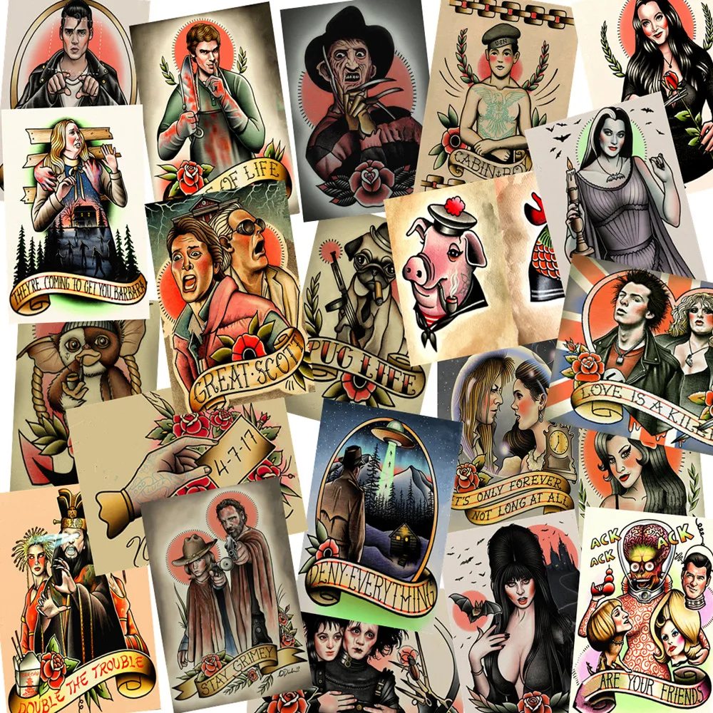 Old School Class tattoo posters wall sticker nostalgia retro kraft paper HD Inkjet printing art barber shop Indoor decoration A
Old School Class tattoo posters wall sticker nostalgia retro kraft paper HD Inkjet printing art barber shop Indoor decoration A