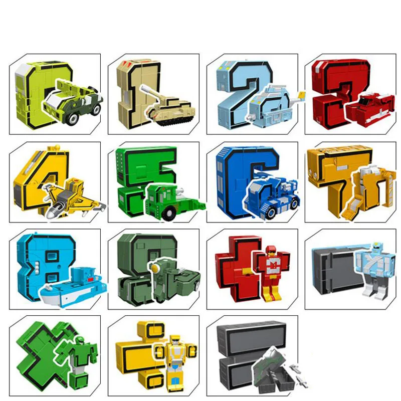 Bisney Number/Letter/Symbol Deformation Robot Creative Blocks Assembling Transformation Educational Blocks Toy For Children Gift
Bisney Number/Letter/Symbol Deformation Robot Creative Blocks Assembling Transformation Educational Blocks Toy For Children Gift
