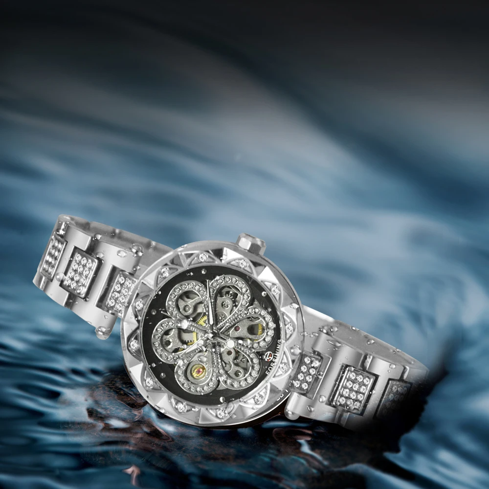 FORSINING Elegant Dress Women Automatic Watches Top Brand Luxury Diamond Bling Dial Skeleton Mechanical Ladies Watch Steel Strap
FORSINING Elegant Dress Women Automatic Watches Top Brand Luxury Diamond Bling Dial Skeleton Mechanical Ladies Watch Steel Strap