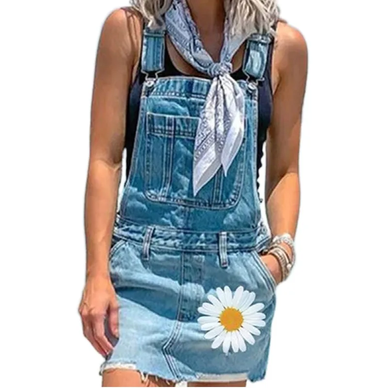 Summer New Women Denim Suspender Skirt Printed Loose Female Skirt Slim Fit Slimming Spaghetti Straps Printed Botton Denim Skirt
Summer New Women Denim Suspender Skirt Printed Loose Female Skirt Slim Fit Slimming Spaghetti Straps Printed Botton Denim Skirt