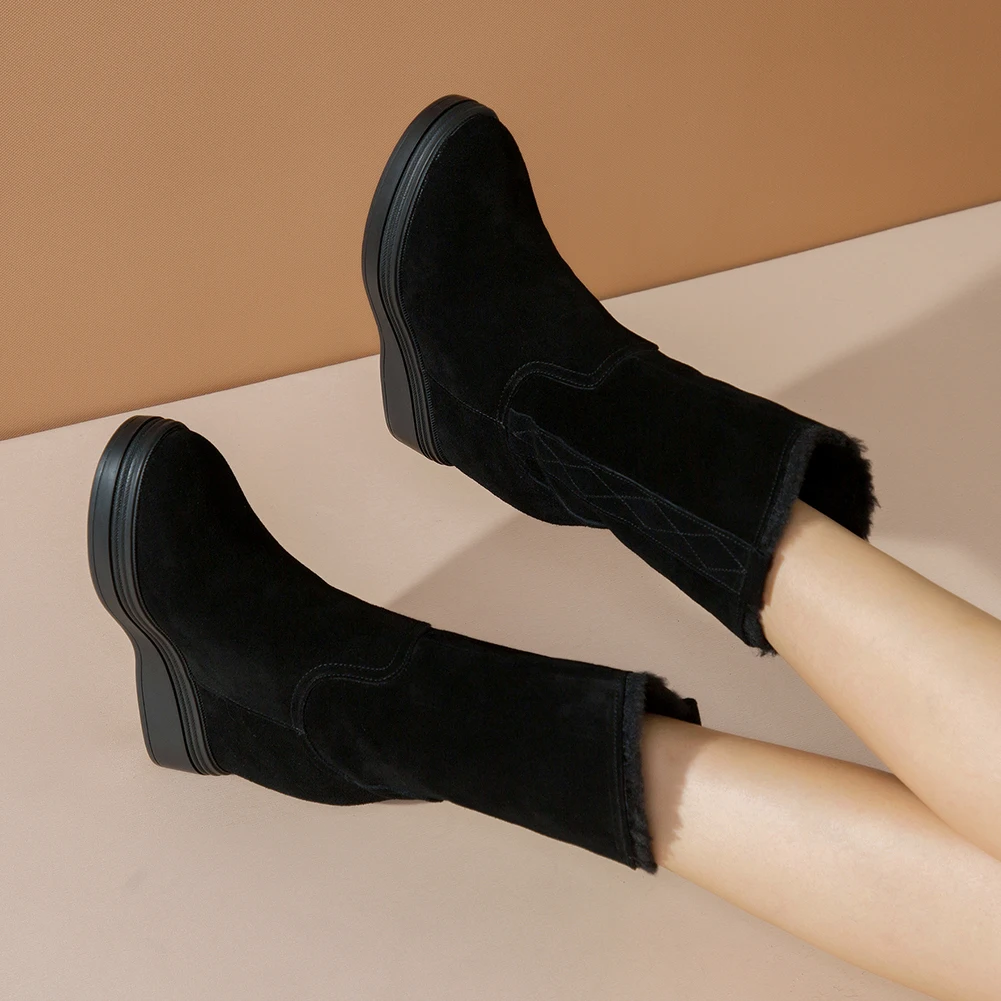 2021 New Brand Fashion Shoes Women Snow Winter Cow Suede Height Increasing Round Toe Short Plush Warm slip-on Ankle Boots
2021 New Brand Fashion Shoes Women Snow Winter Cow Suede Height Increasing Round Toe Short Plush Warm slip-on Ankle Boots
