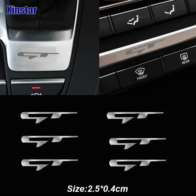 Наклейки GT GTLine из нержавеющей стали для салона автомобиля Стикеры Kia Rioxline SportageR