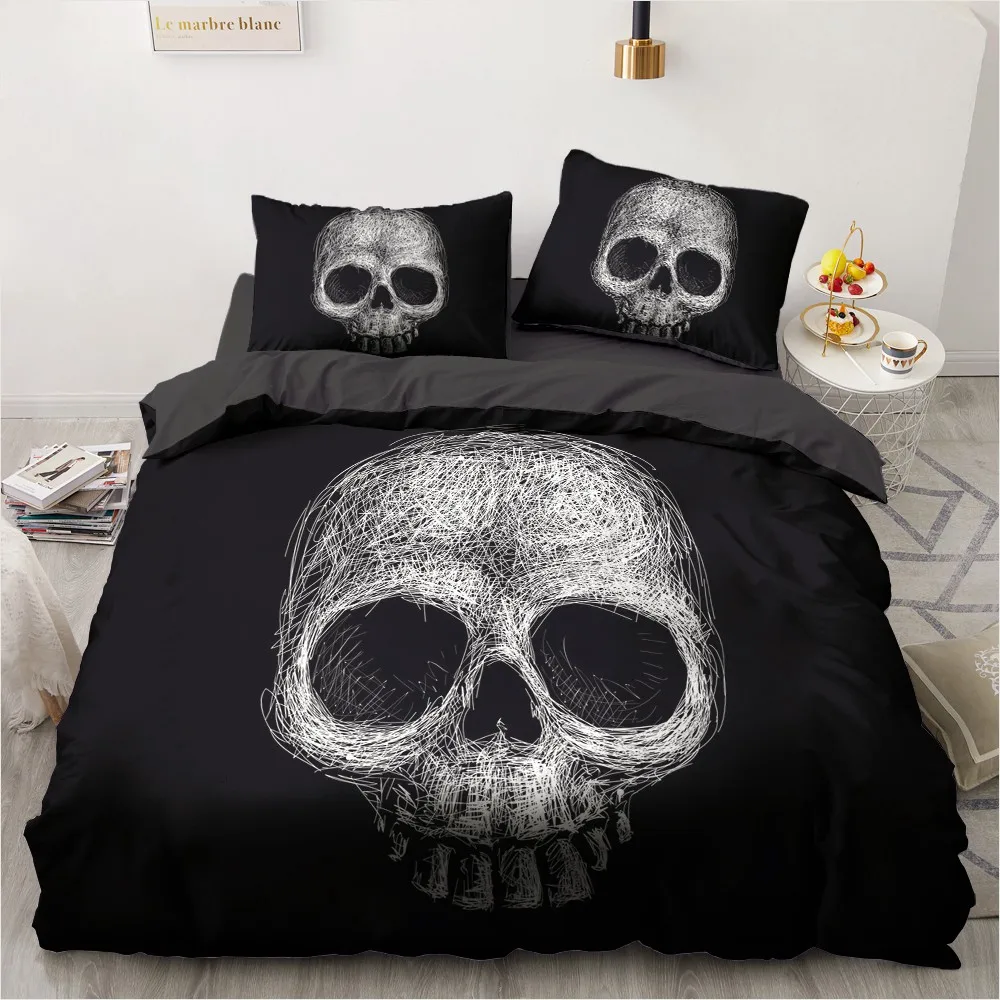3D Custom Design Gray Duvet Cover Sets Modern Comforther Cover Pillow Covers 200*230cm Full Twin Double King Size Skull Beddings
3D Custom Design Gray Duvet Cover Sets Modern Comforther Cover Pillow Covers 200*230cm Full Twin Double King Size Skull Beddings