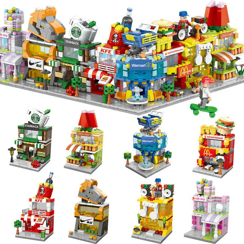 Mini Market Series Restaurant Shop Building Block DIY Model Assembling Puzzle Game Children's Toy Gift 
Mini Market Series Restaurant Shop Building Block DIY Model Assembling Puzzle Game Children's Toy Gift