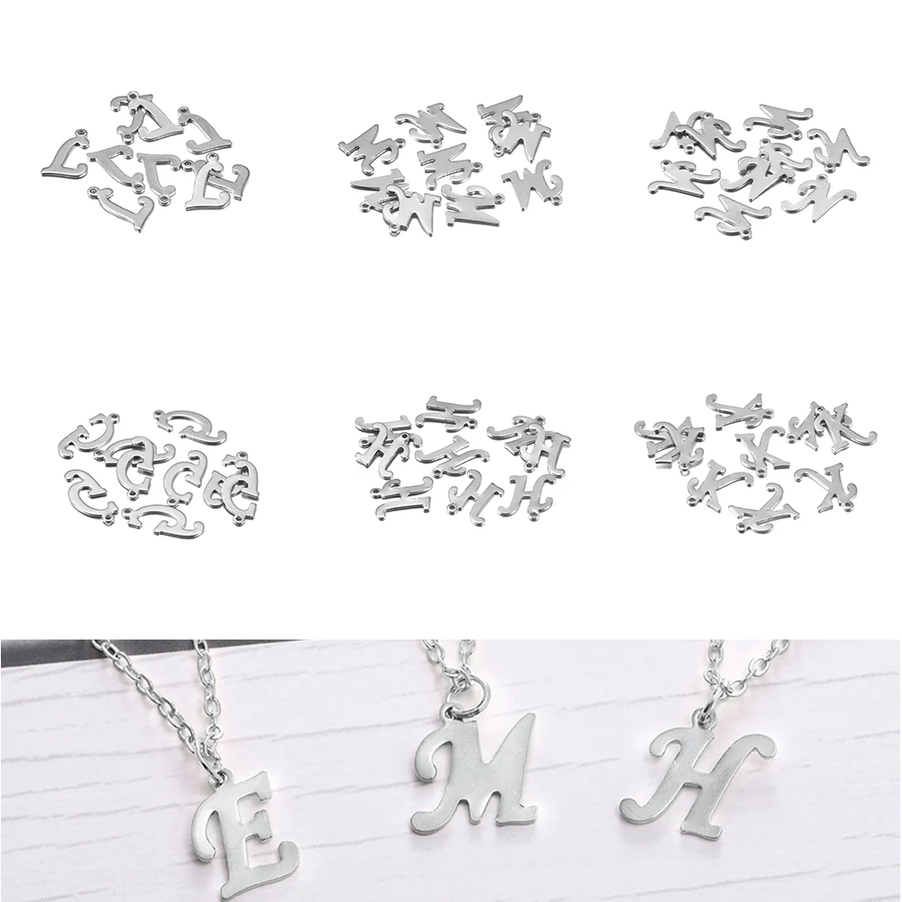 50Pcs/Lot A-Z 26 Letters Stainless Steel Pendants Charm Crafts for DIY Bracelets Earring Necklace Jewelry Making Supplies
50Pcs/Lot A-Z 26 Letters Stainless Steel Pendants Charm Crafts for DIY Bracelets Earring Necklace Jewelry Making Supplies