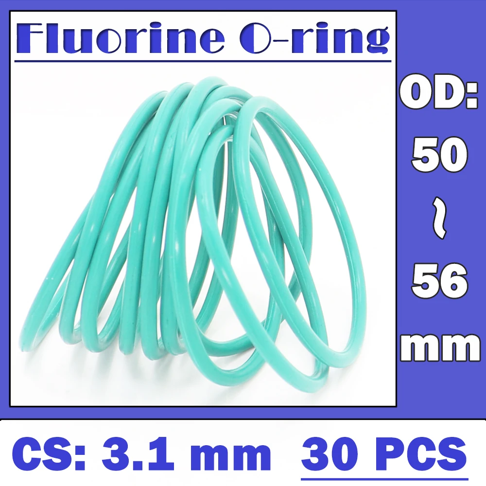 CS3.1mm FKM Rubber O RING OD 50/51/52/53/54/55/56*3.1 mm 30PCS O-Ring Fluorine Gasket Oil seal Green ORing
CS3.1mm FKM Rubber O RING OD 50/51/52/53/54/55/56*3.1 mm 30PCS O-Ring Fluorine Gasket Oil seal Green ORing