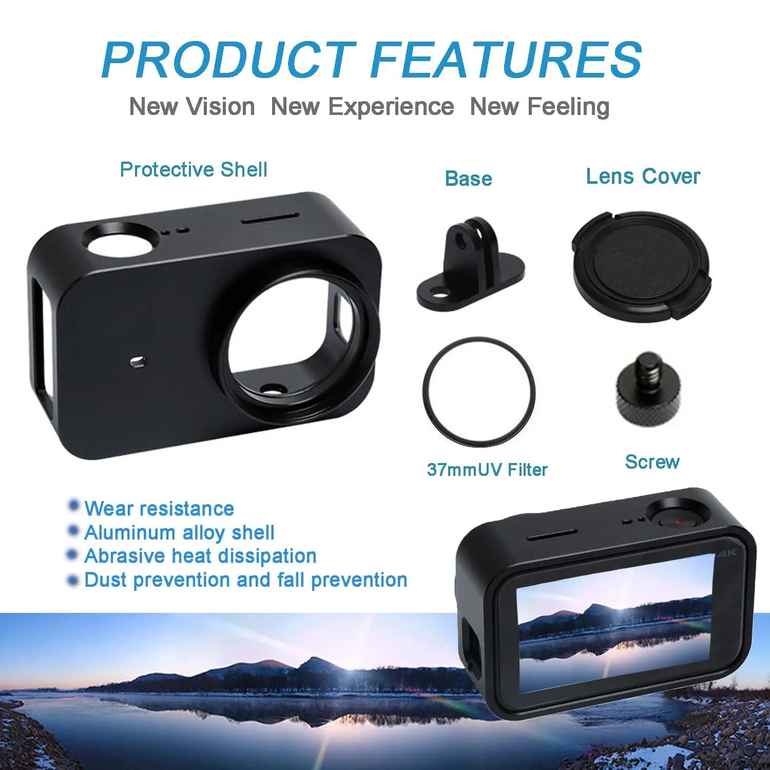 Top Cnc Aluminum Alloy Protective Case For Xiaomi Mijia Camera Cage Mount With 37mm Uv Lens For Mijia 4K Mini Sport Camera
Top Cnc Aluminum Alloy Protective Case For Xiaomi Mijia Camera Cage Mount With 37mm Uv Lens For Mijia 4K Mini Sport Camera