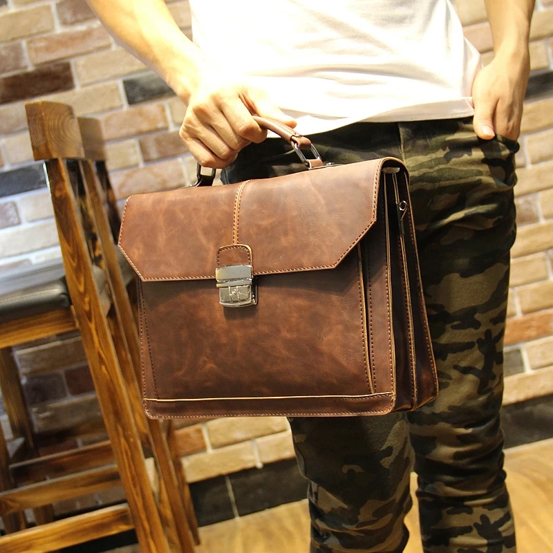 New Fashion Brand Men Vintage Briefcase Totes Messenger Large Capacity Handbag Single Shoulder Brown Business Bag Multifunction
New Fashion Brand Men Vintage Briefcase Totes Messenger Large Capacity Handbag Single Shoulder Brown Business Bag Multifunction
