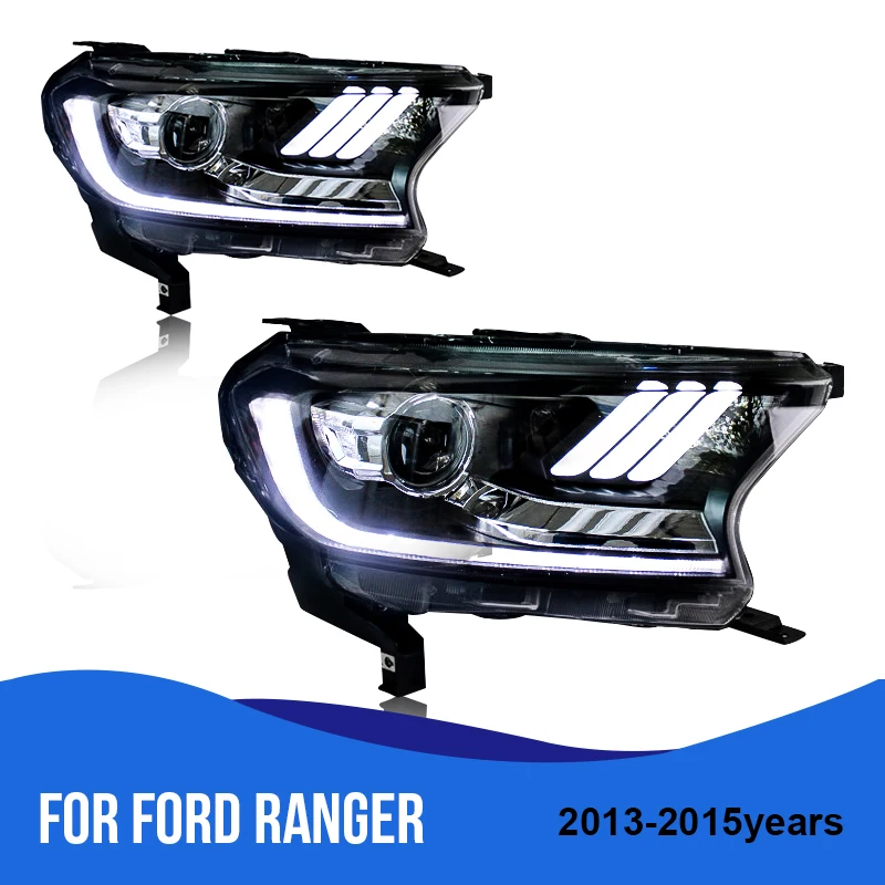 ROADOT для Ford Ranger 2013/2014/2015 Автомобильные фары в сборе светодиодный DRL сигнальные огни