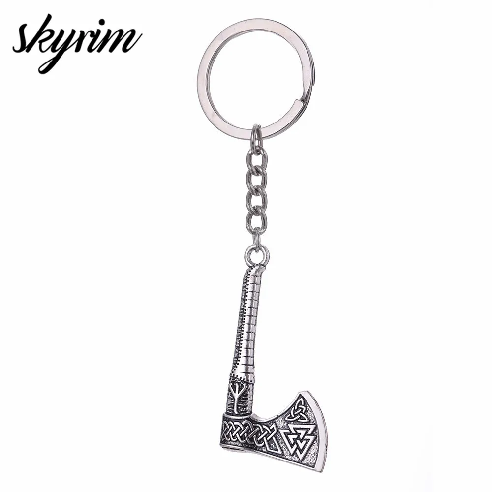 Skyrim 3D Slavic Perun Axe Pendant Key Chain Viking Thor Hammer Charm Odin's Symbol of Norse Men's keychain For Men Gift
Skyrim 3D Slavic Perun Axe Pendant Key Chain Viking Thor Hammer Charm Odin's Symbol of Norse Men's keychain For Men Gift