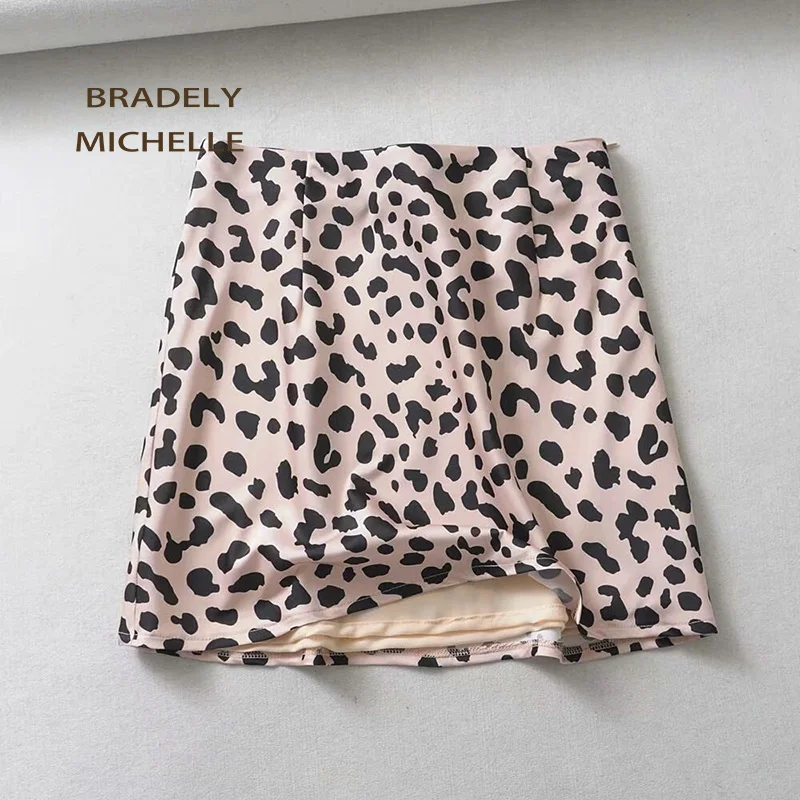 Соблазнительная женская уличная одежда BRADELY MICHELLE розовые леопардовые мини-юбки с