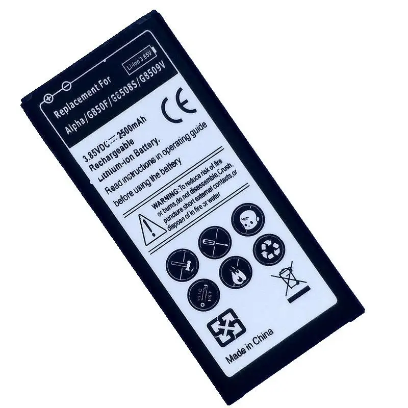 EB-BG850BBE EB-BG850BBC Replacment Battery for Samsung Galaxy Alpha SM-G850F G8508S G8509V G850M Internal Batteries Accumulator
EB-BG850BBE EB-BG850BBC Replacment Battery for Samsung Galaxy Alpha SM-G850F G8508S G8509V G850M Internal Batteries Accumulator