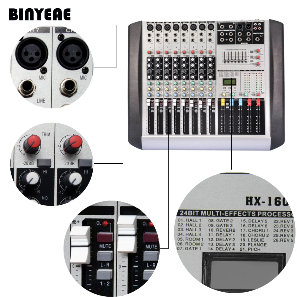 HX802 микшерная консоль 8 каналов DJ Audio Remote микшер Mezcladora De DJ|dj audio|dj consoledj mix |