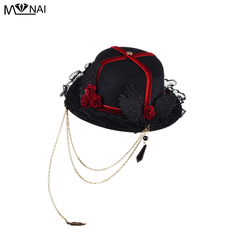 Retro Victorian Rose Wings Mini Top Hat Gothic Hair Clip Chains Punk Party Mini Hats Headwear Hair Accessories Vintage
Retro Victorian Rose Wings Mini Top Hat Gothic Hair Clip Chains Punk Party Mini Hats Headwear Hair Accessories Vintage