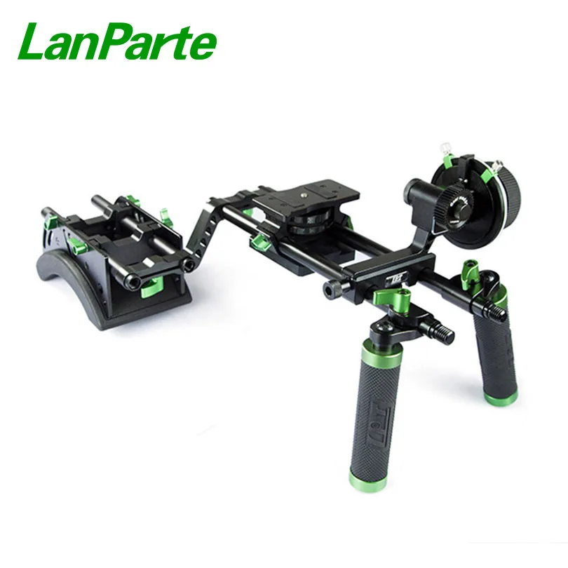 

Lanparte 15mm Double Handle Grip Camera follow focus shoulder Rig kit with Quick Release Baseplate