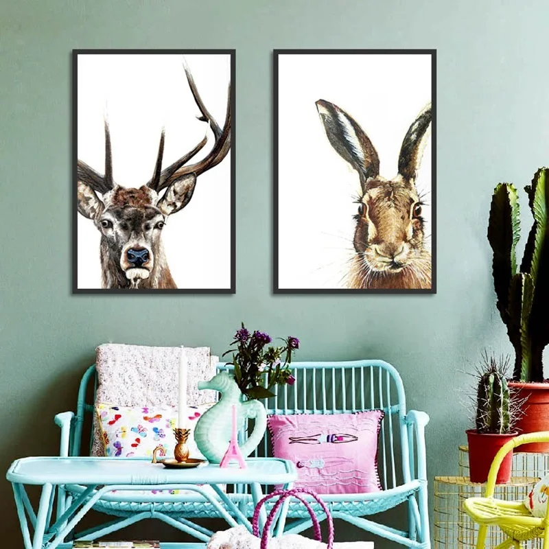 Vintage Elk Bunny Canvas Painting Nordic Posters and Prints Animal Art Wall Pictures for Children's Room Decoration No Frame
Vintage Elk Bunny Canvas Painting Nordic Posters and Prints Animal Art Wall Pictures for Children's Room Decoration No Frame
