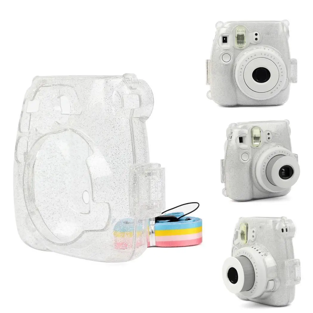 Transparent Shell Glitter Protective Case For Fuji Mini instant cameras 8/8+/9 Instant Cameras | Электроника