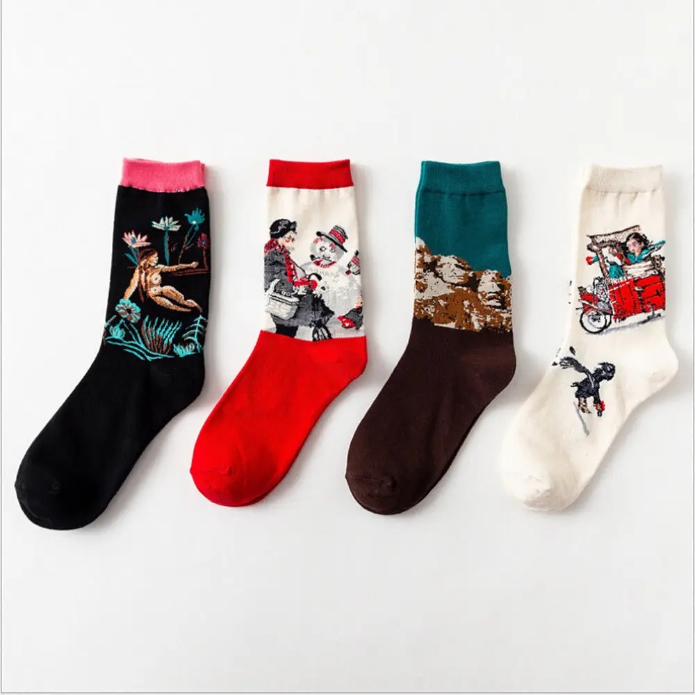 2019 New Style Hot Fashion Retro Art Oil Painting Style Women's Socks Winter Warm Cotton Print Patchwork Socks
2019 New Style Hot Fashion Retro Art Oil Painting Style Women's Socks Winter Warm Cotton Print Patchwork Socks