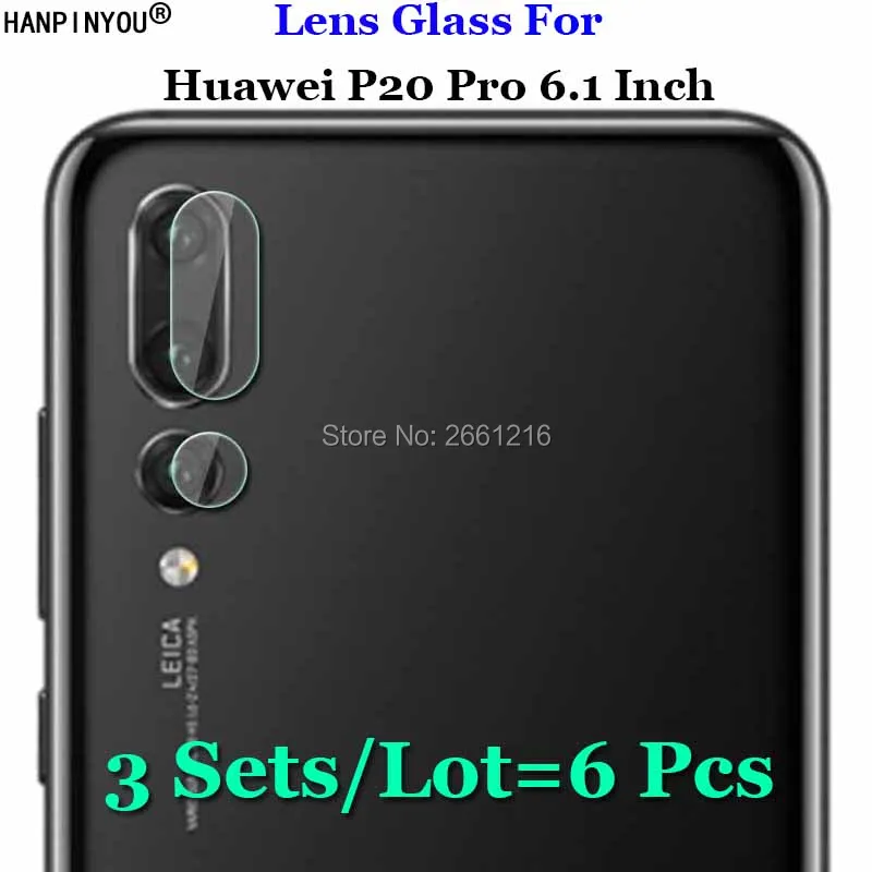 3 Sets For Huawei P20 Pro 6.1" Soft Fiber Clear Tempered Glass Back Camera Lens Flash Light Screen Protector Film | Мобильные