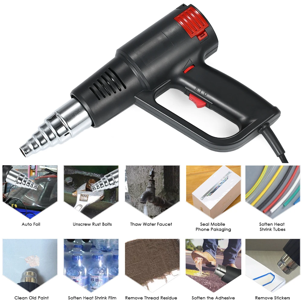 2000W Industrial Fast Heating Hot Air Gun High Quality Handheld Heat Blower Electric Adjustable Temperature Heat Gun Tool
2000W Industrial Fast Heating Hot Air Gun High Quality Handheld Heat Blower Electric Adjustable Temperature Heat Gun Tool