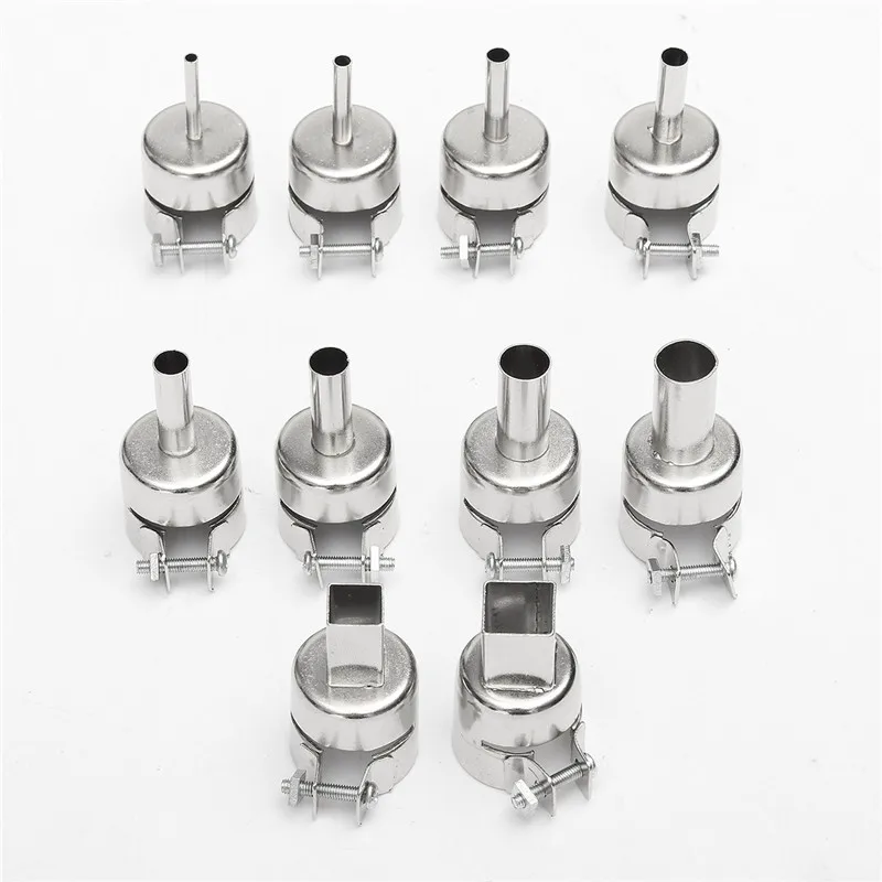 10pcs 3/4/5/6/7/8/10/12mm Heat Guns Nozzles Heat Air Guns Nozzle for 850 Hot Air Soldering Station
10pcs 3/4/5/6/7/8/10/12mm Heat Guns Nozzles Heat Air Guns Nozzle for 850 Hot Air Soldering Station