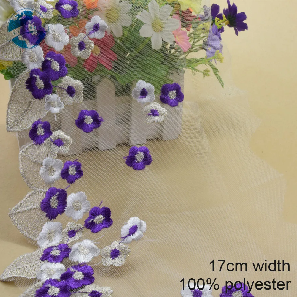 10yards 17cm width purple embroidery sewing ribbon guipure african lace fabric trim warp knitting DIY Garment Accessories#3828
10yards 17cm width purple embroidery sewing ribbon guipure african lace fabric trim warp knitting DIY Garment Accessories#3828