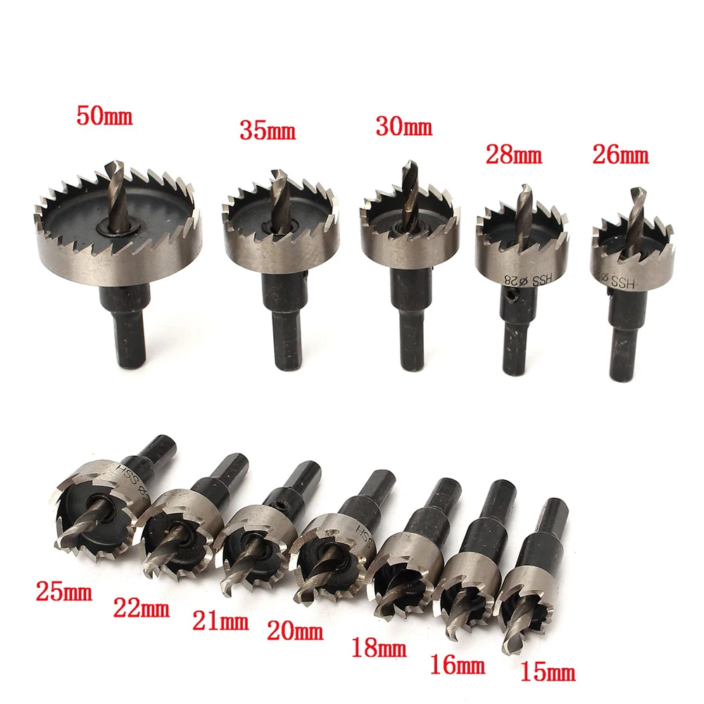 12PCS HSS Drill Bit Hole Saw Tooth Set Stainless Steel Metal Alloy Cutter 15-50mm
12PCS HSS Drill Bit Hole Saw Tooth Set Stainless Steel Metal Alloy Cutter 15-50mm