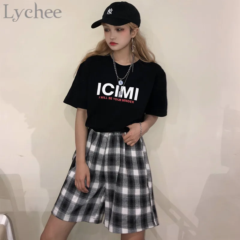 Lychee Color Block Waist Plaid Harajuku Female Straight Loose Shorts High Elastic Above Knee Women Straight Shorts
Lychee Color Block Waist Plaid Harajuku Female Straight Loose Shorts High Elastic Above Knee Women Straight Shorts