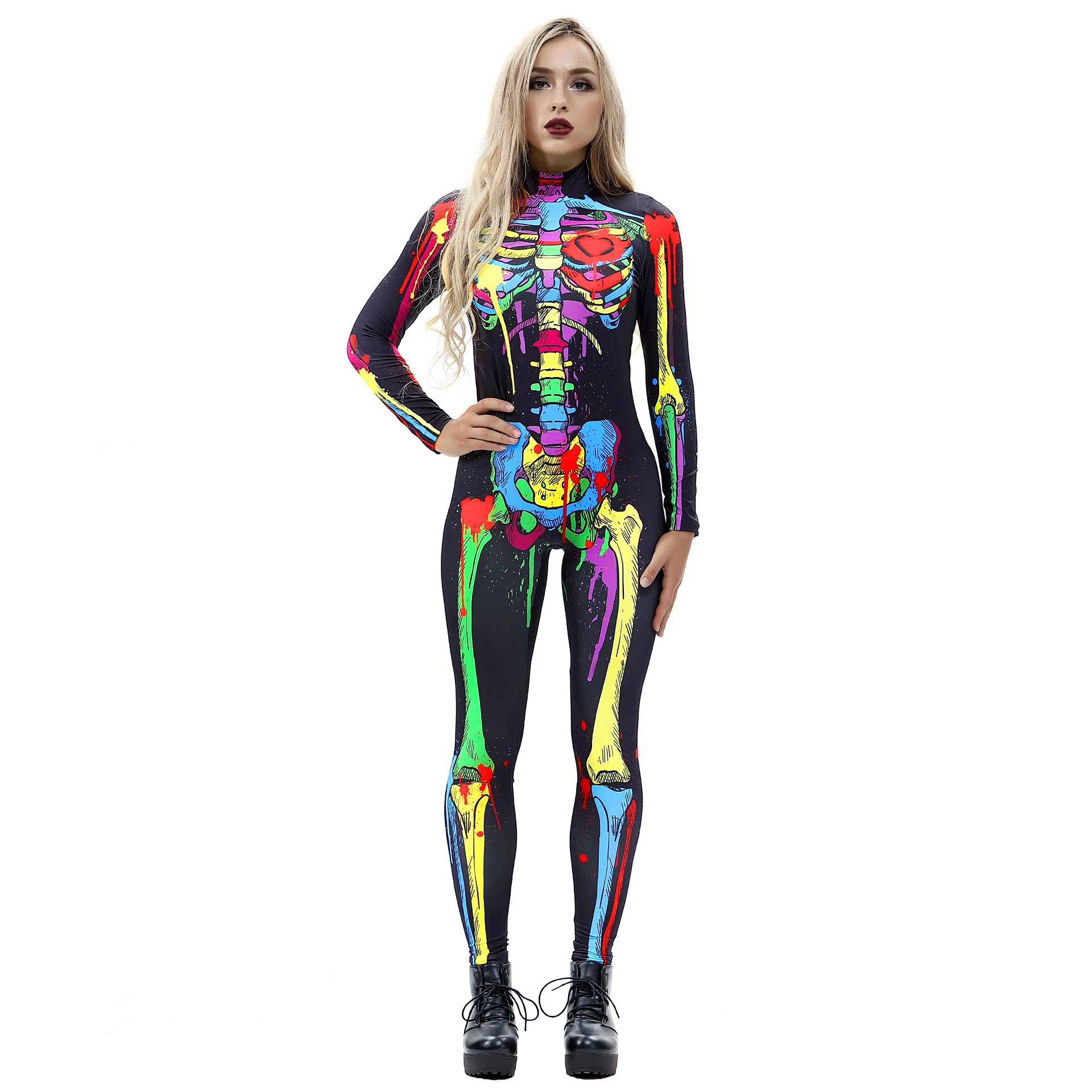 VIP FASHION Women Halloween 3D Fluorescent Blue Skeleton Rompers Scary Halloween Costumes For Women Jumpsuit Skull Bodysuit
VIP FASHION Women Halloween 3D Fluorescent Blue Skeleton Rompers Scary Halloween Costumes For Women Jumpsuit Skull Bodysuit