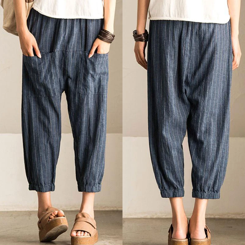 Pants For Women Fashion Women Stripe Ankle-length Harem Pants High Waist Loose Casual Trousers Streetwear Sports Pants For Women
Pants For Women Fashion Women Stripe Ankle-length Harem Pants High Waist Loose Casual Trousers Streetwear Sports Pants For Women
