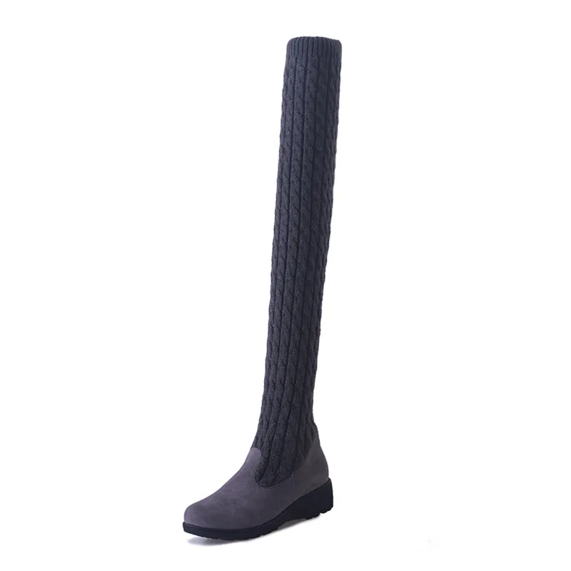 Pattern Long Boots Woman Autumn Winter Level Slope Show The Stovepipe Knitting Elastic Force Wool Overknee Boots Generation
Pattern Long Boots Woman Autumn Winter Level Slope Show The Stovepipe Knitting Elastic Force Wool Overknee Boots Generation
