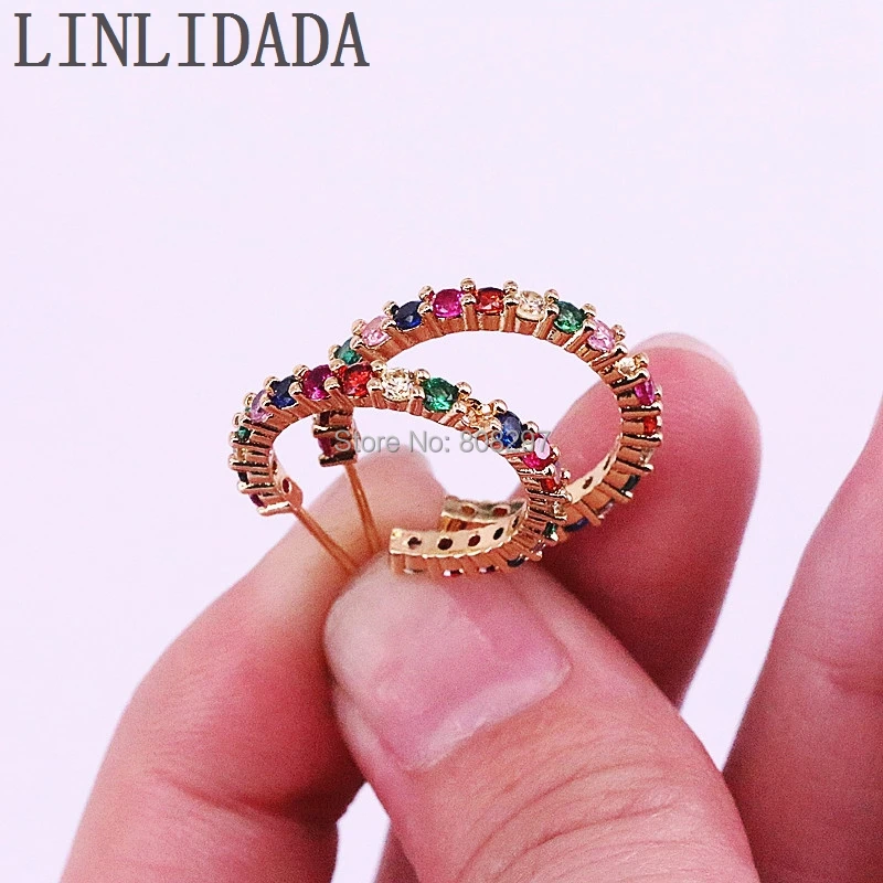 6Pair 2019 New micro pave Rainbow CZ zirconia delicate beautiful circle gold Stud Earring for women girls
6Pair 2019 New micro pave Rainbow CZ zirconia delicate beautiful circle gold Stud Earring for women girls