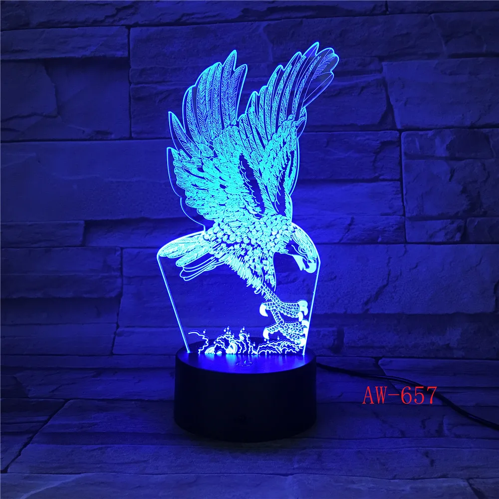 Eagle Lampe 3D Illusion Nightlight Colorful Hawk Touch Desk Light Bedside Lamp Acrylic Remote Light for Office Bedroom AW-657
Eagle Lampe 3D Illusion Nightlight Colorful Hawk Touch Desk Light Bedside Lamp Acrylic Remote Light for Office Bedroom AW-657