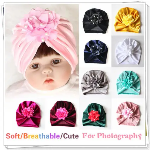 Фото Emmaaby/детская шапка для девочек с цветком Младенческая шапочка - купить