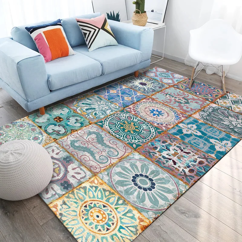 European fashion retro blue splice applique carpets for Living room/bedroom Area Rugs Modern Home Large Size Soft Carpet Doormat
European fashion retro blue splice applique carpets for Living room/bedroom Area Rugs Modern Home Large Size Soft Carpet Doormat