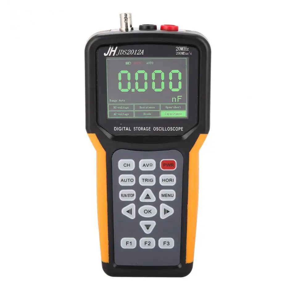 Jinhan JDS2012A Handheld Oscilloscope 2 Channels 20MHz Digital Oscilloscope Multimeter 2in 1
Jinhan JDS2012A Handheld Oscilloscope 2 Channels 20MHz Digital Oscilloscope Multimeter 2in 1