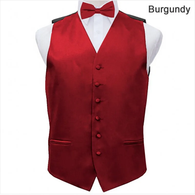 Men's Classic Wine Solid Slim Suit Black Waistcoat Vest with Matching Bow Ties Party Wedding Tie Vest Suit 8 Color
Men's Classic Wine Solid Slim Suit Black Waistcoat Vest with Matching Bow Ties Party Wedding Tie Vest Suit 8 Color