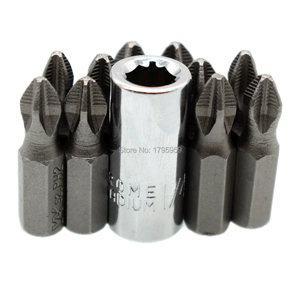 PH2 Phillips Screwdriver Bits 20pcs Set 25mm Long 1/4" Hex Shank with 1/4" Square Drive to 1/4" Hex Shank Adapter Converter Tool
PH2 Phillips Screwdriver Bits 20pcs Set 25mm Long 1/4" Hex Shank with 1/4" Square Drive to 1/4" Hex Shank Adapter Converter Tool